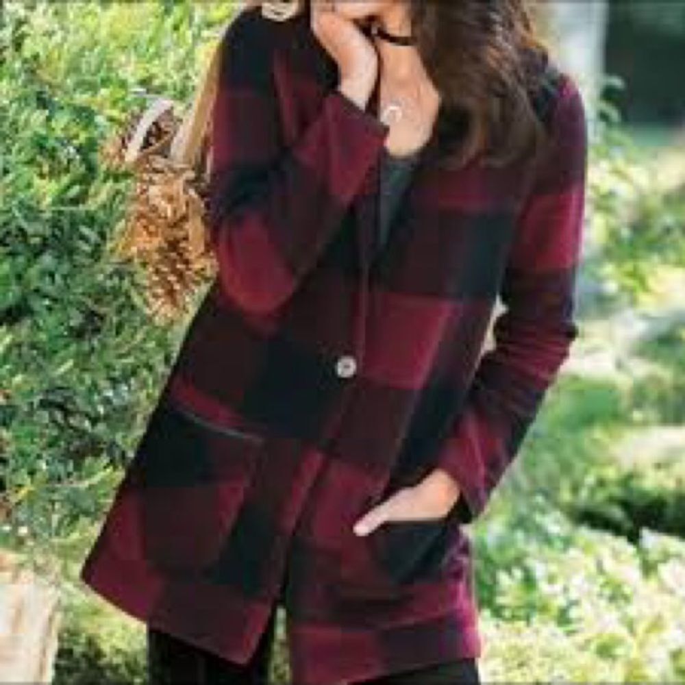 Soft Surroundings PXS Buffalo plaid jacket